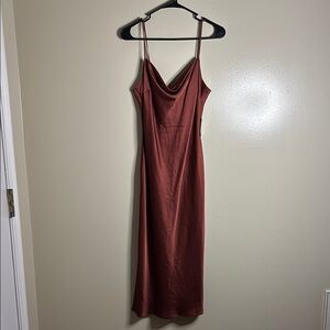 Elegant Rust Orange Slip Dress